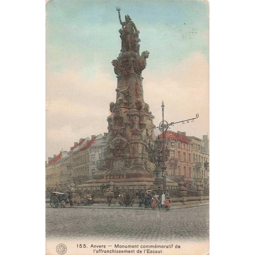 Anvers Antwerp Belgium Monument de l'Escaut Scheldt Vintage Postcard G Hermans